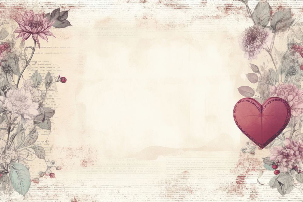A heart border backgrounds paper weathered.