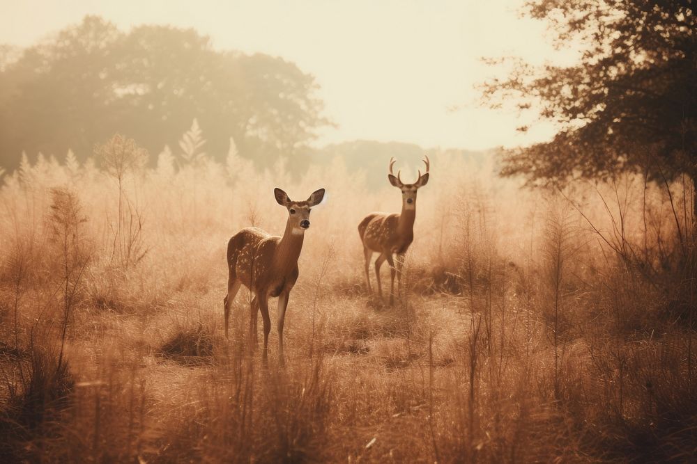 Deer wildlife outdoors nature. AI generated Image by rawpixel.