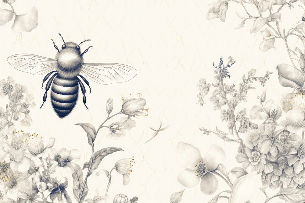 Toile wallpaper Honey bee insect animal invertebrate.