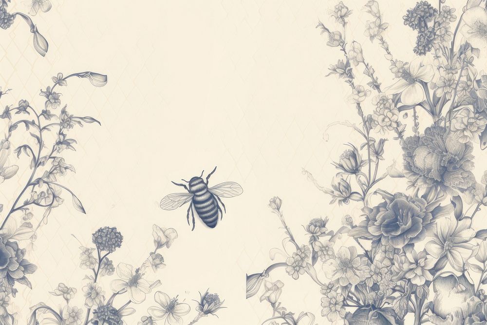 Toile wallpaper Honey bee pattern insect animal.
