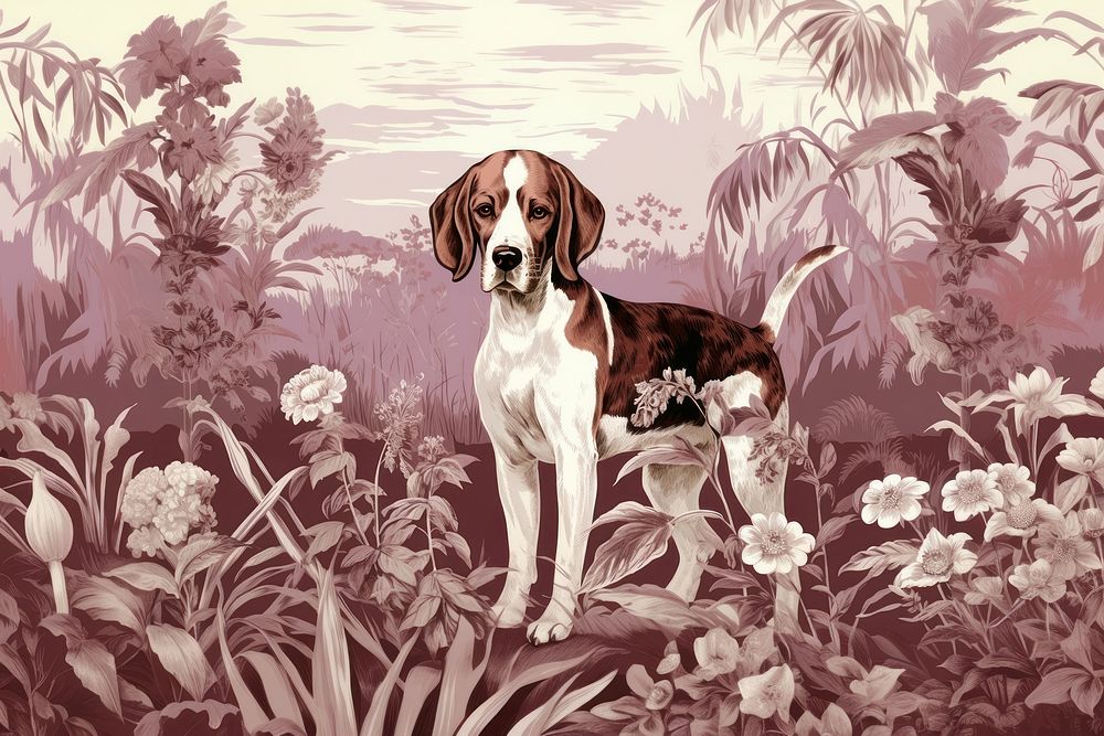 Toile wallpaper a single Beagle beagle outdoors animal.