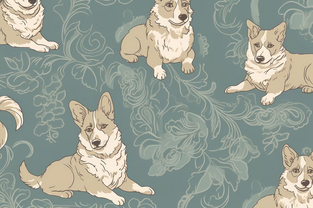 Toile wallpaper a single Corgi pattern animal mammal.