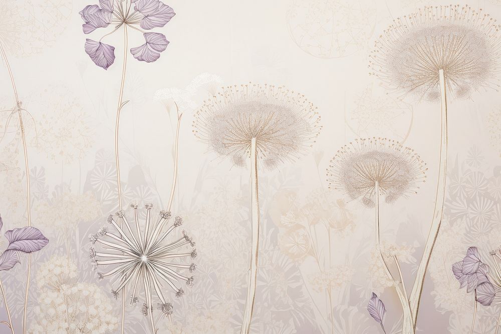 Toile wallpaper a single Dandelion dandelion pattern flower.