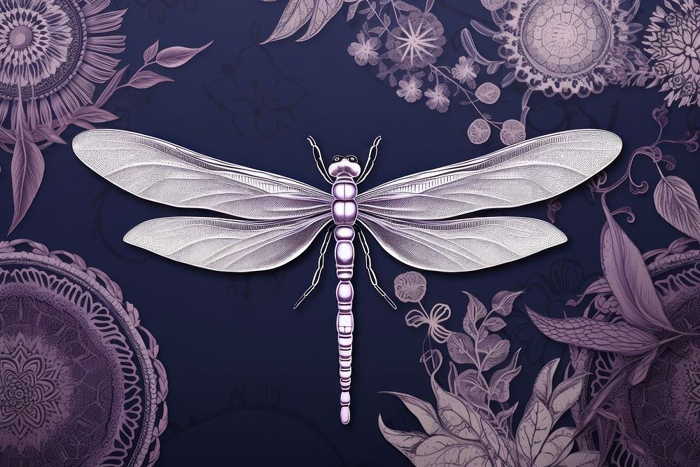 Toile wallpaper Dragonfly dragonfly insect magnification.