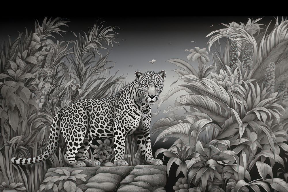 Toile wallpaper Leopard leopard wildlife outdoors.
