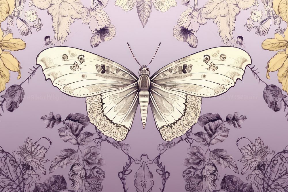 Toile wallpaper Moth butterfly pattern insect.