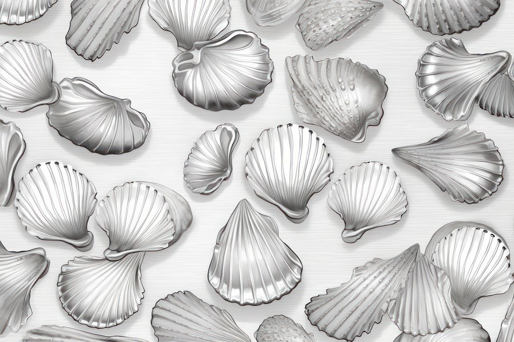 Toile wallpaper shell silver clam | Free Photo Illustration - rawpixel