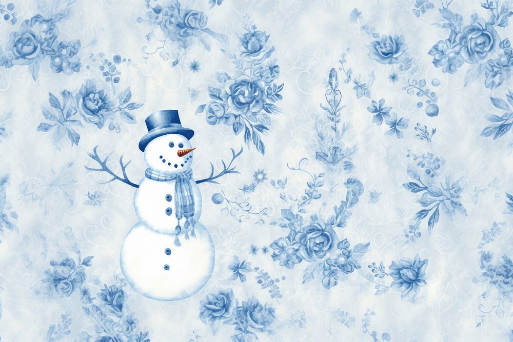 Toile wallpaper snowman winter backgrounds creativity.