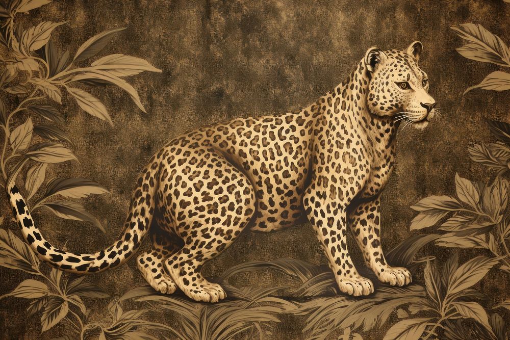 Toile wallpaper Leopard leopard wildlife animal.