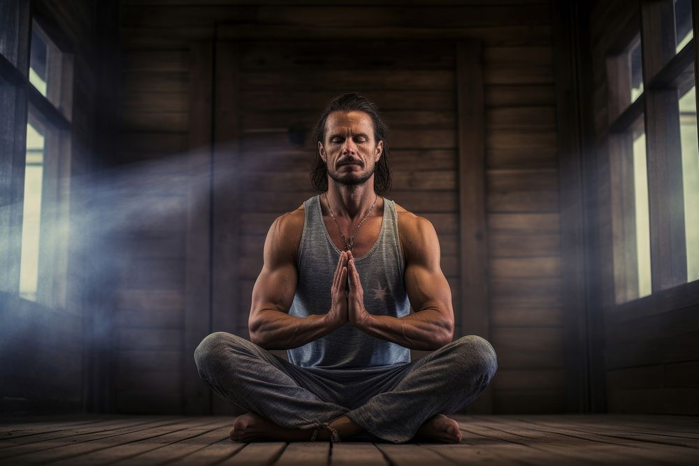 Meditation adult sports yoga.