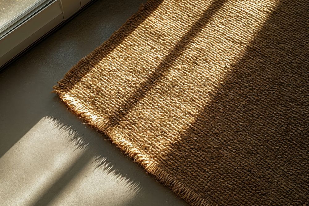 Minimal brown door mat shadow rug flooring.