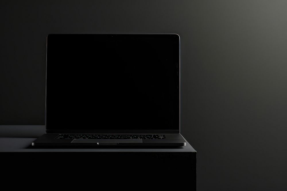 Laptop black computer screen.