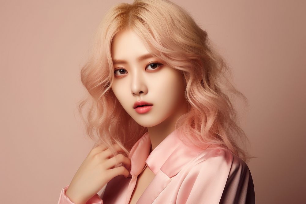 K-pop portrait blonde adult.