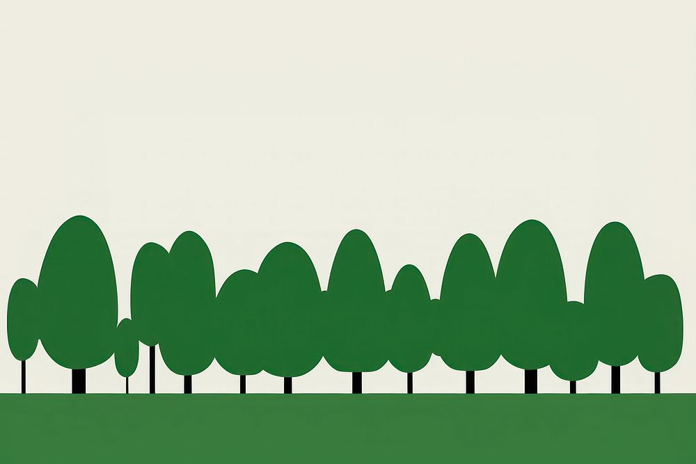 Illustration of tress border outdoors plant grass.