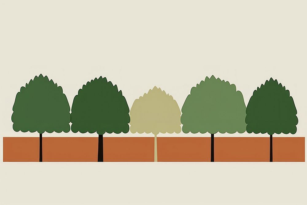 Illustration of tress border outdoors plant tree.