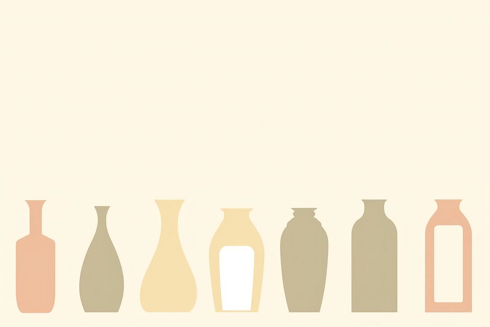 Illustration of vases border arrangement container drinkware.