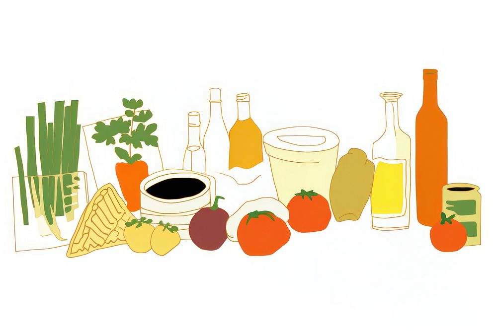 Illustration of food border meal refreshment ingredient.