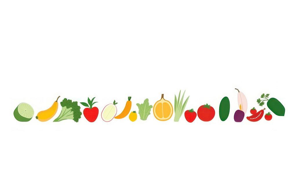 Illustration of food border vegetable radish fruit.