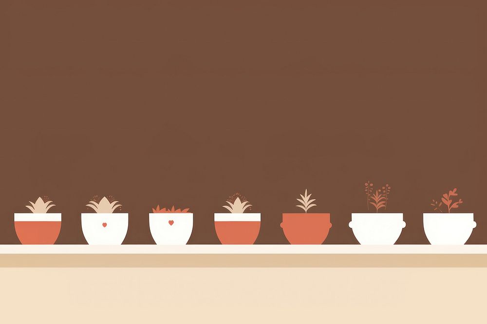 Illustration of flower pots border art flowerpot cookware.