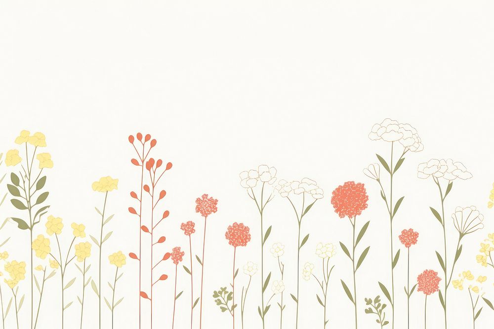 Illustration of flowers border pattern drawing sketch.