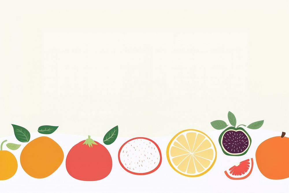Illustration of fruits border grapefruit lemon plant.