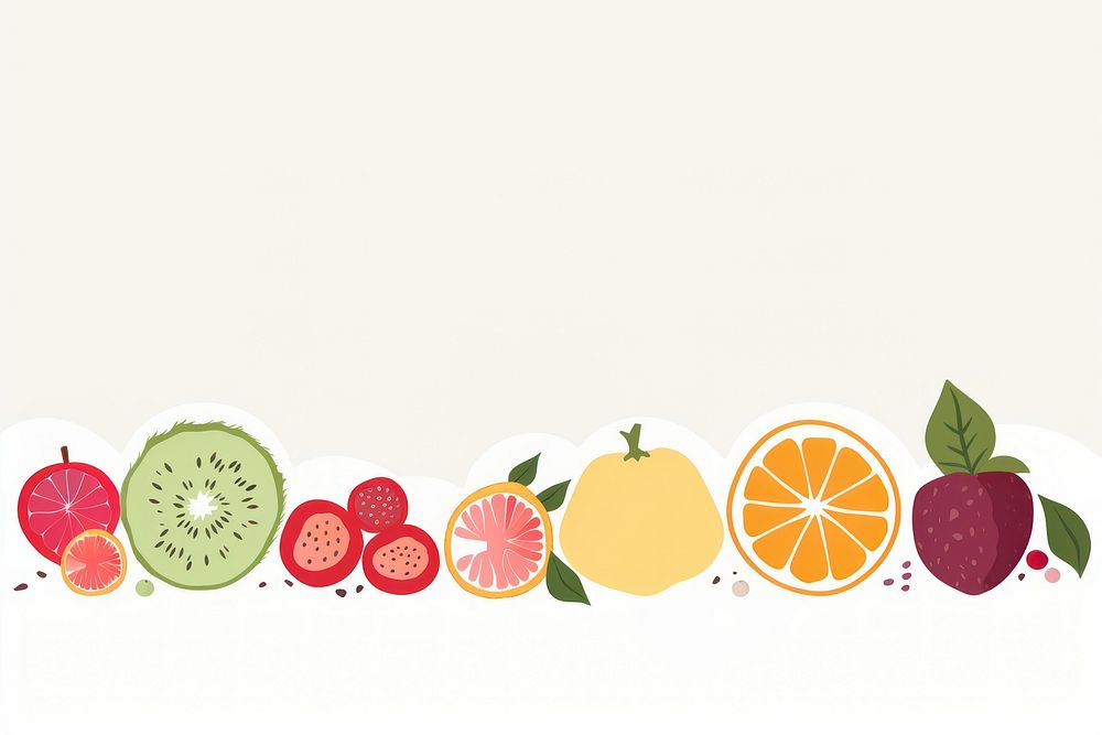 Illustration of fruits border grapefruit lemon plant.