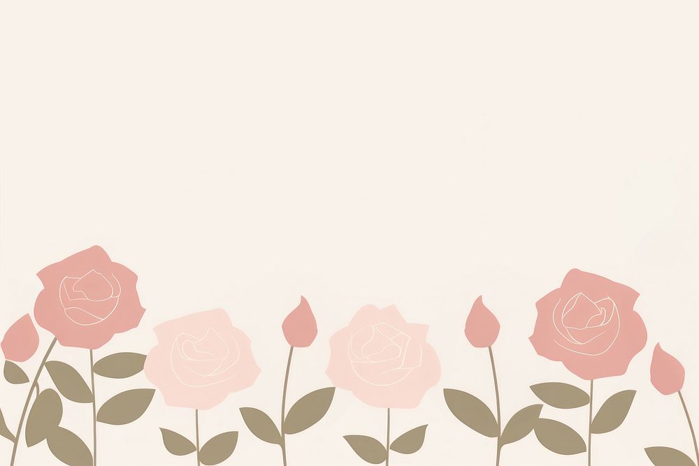 Illustration of rose flowers border pattern petal plant.