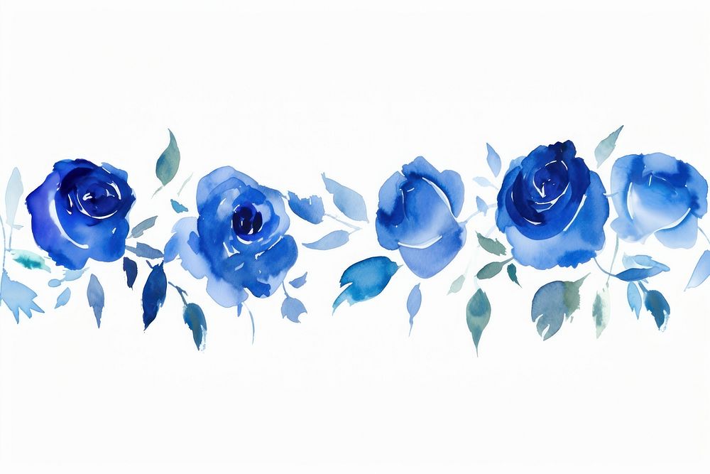 Blue roses pattern flower plant.