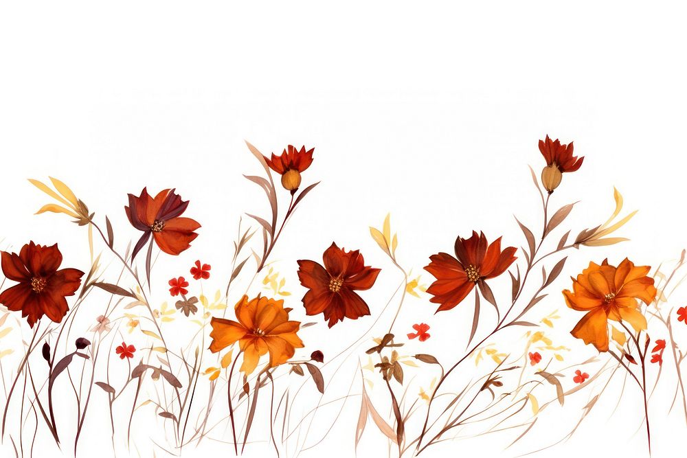 Brown flowers backgrounds pattern plant.