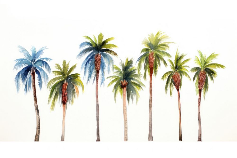 Palm trees plant white background creativity.