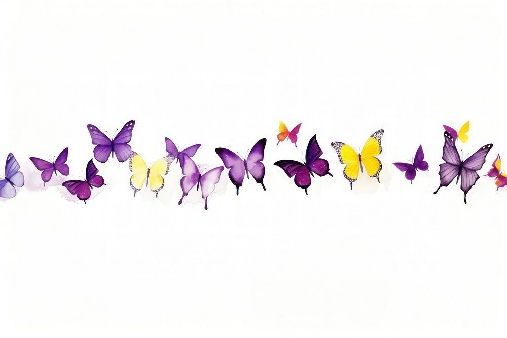 Purple butterflies petal white background creativity.