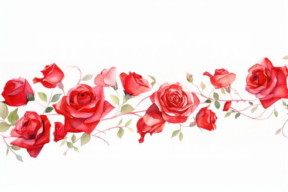 Red roses pattern flower plant.