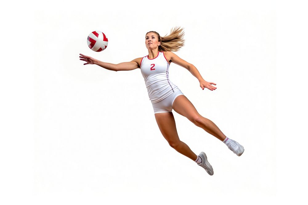 Young female Volleyball player volleyball jumping sports.