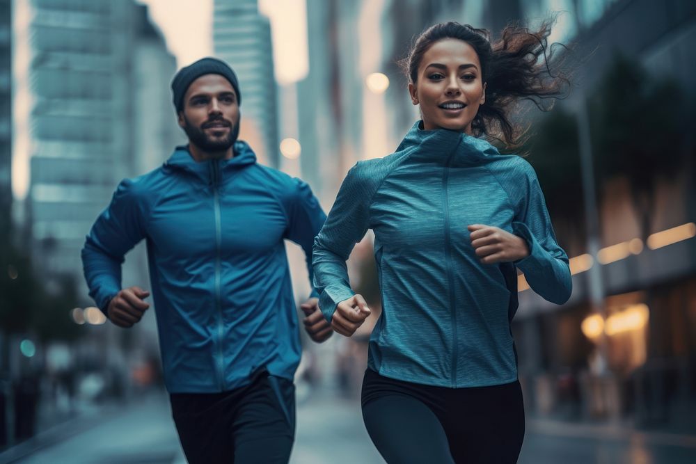 Running people jogging sports adult. AI generated Image by rawpixel.