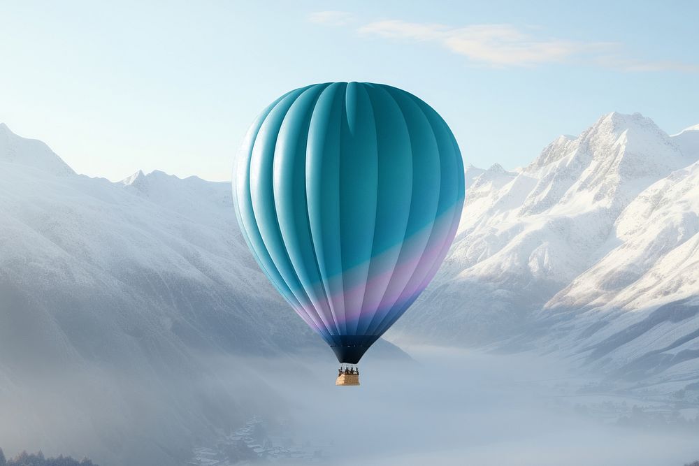 Hot air balloon mockup psd