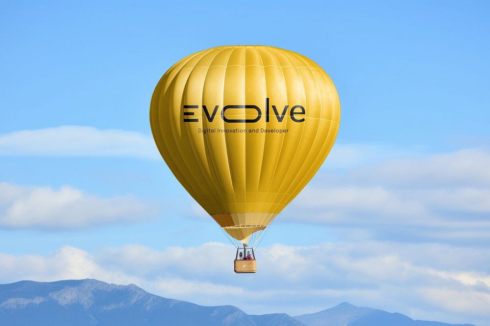 Hot air balloon mockup psd