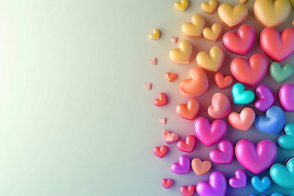 Colorfull heart border backgrounds balloon love.