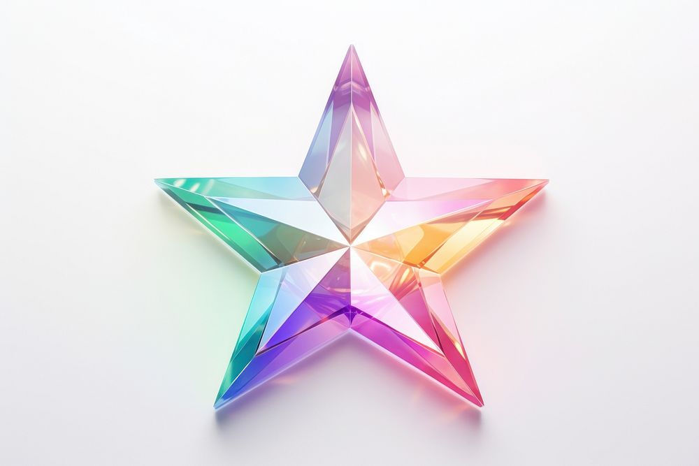 Star horoscope rainbow white background accessories.