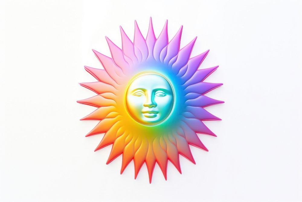 Sun horoscope graphics art white background.