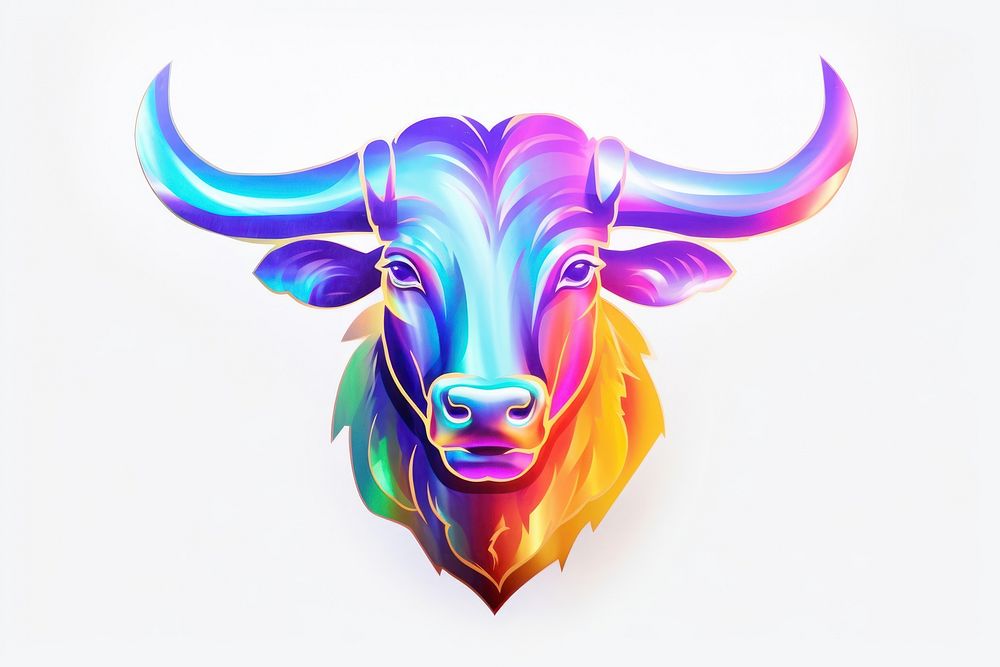 Taurus zodiac sign sticker livestock buffalo cattle.