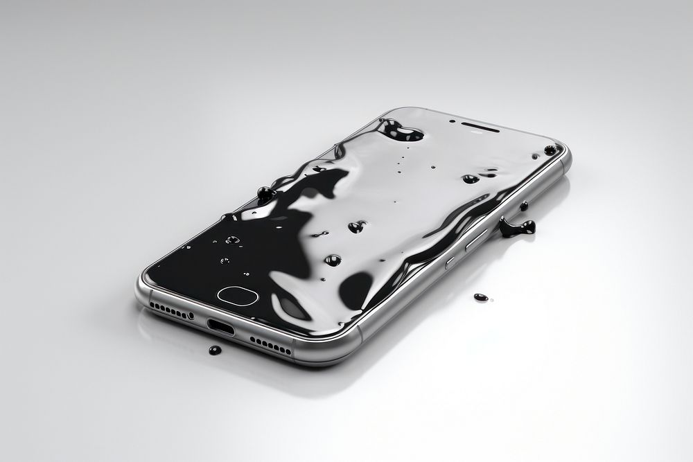 3d render of mobilephone electronics metal white background.