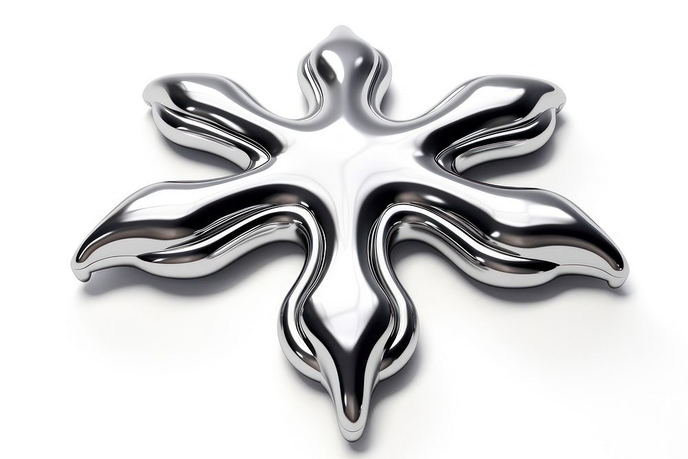 3d render of an asterisk jewelry symbol metal.