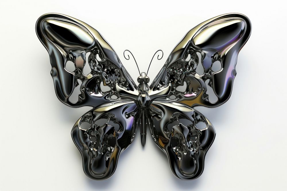 3d render of butterfly white background accessories accessory.