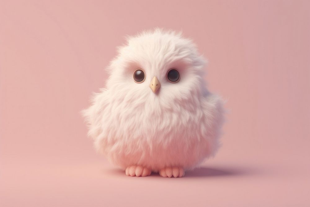 3d render of cute owl animal mammal bird.