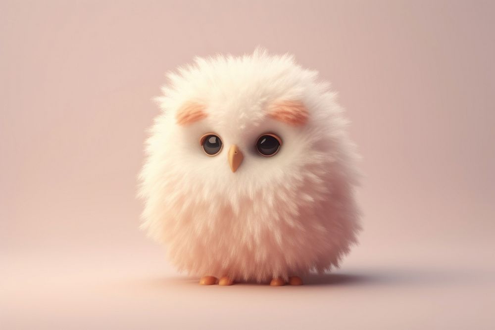 3d render of cute owl animal mammal bird.