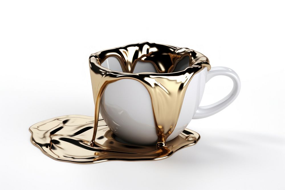 3d render of coffee cup porcelain saucer drink.