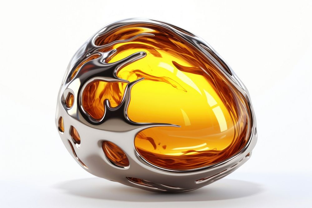 3d render of fired egg shape white background football.