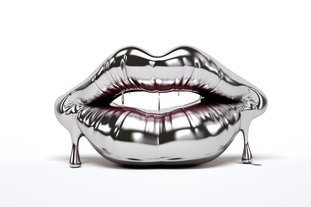 3d render of lip metal white background furniture.