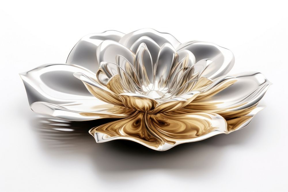 3d render of lotus jewelry flower brooch.
