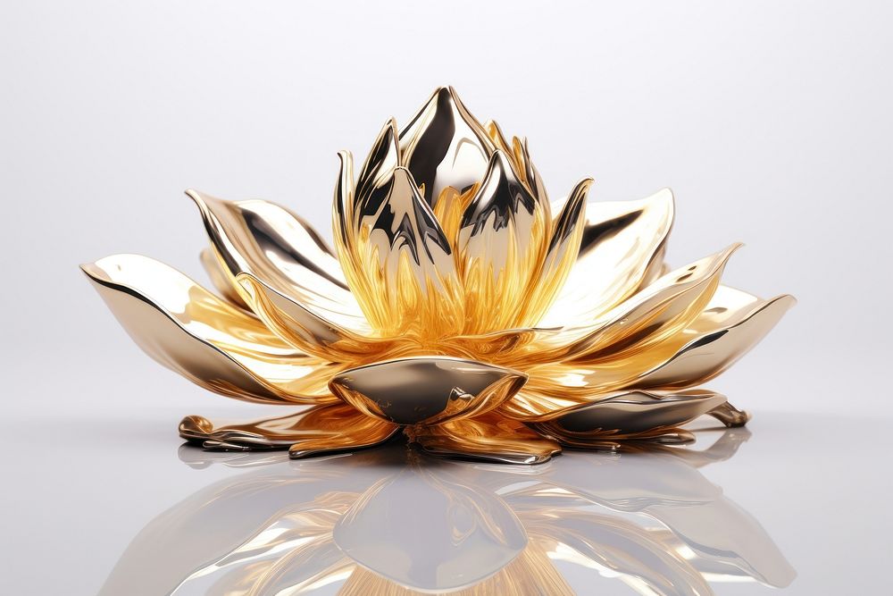 3d render of lotus jewelry flower plant.